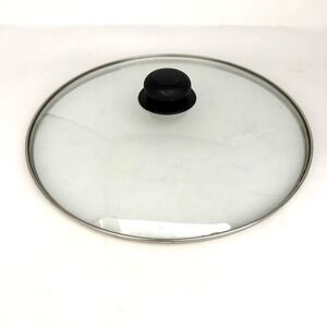 12 Inch Universal Tempered Glass Replacement Lid for Pots and Pans Silver Rim